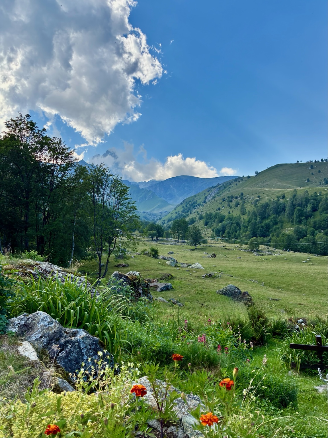 Prati e montagne intorno alle Bigorie